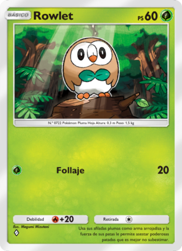 Rowlet 009 — Guardianes Celestiales (Spanish Pokémon TCG card)
