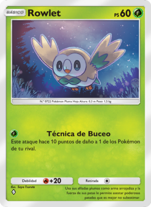 Rowlet 010 — Guardianes Celestiales (Spanish Pokémon TCG card)