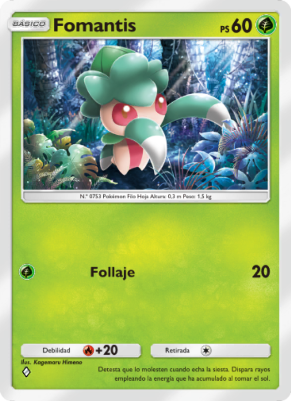 Fomantis 014 — Guardianes Celestiales (Spanish Pokémon TCG card)