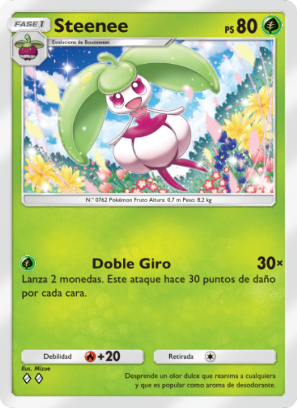 Steenee 019 — Guardianes Celestiales (Spanish Pokémon TCG card)