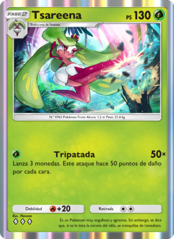 Tsareena 020 — Guardianes Celestiales (Spanish Pokémon TCG card)
