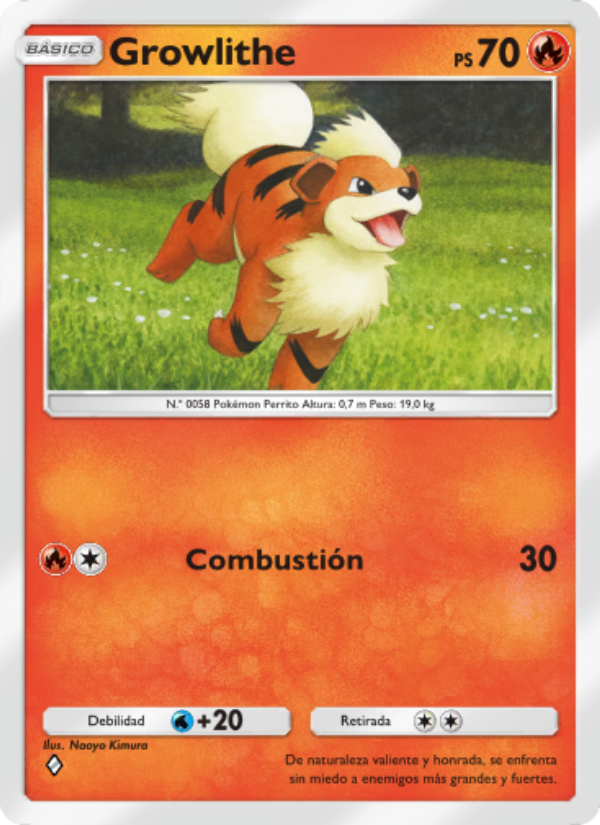 Growlithe 025 — Guardianes Celestiales (Spanish Pokémon TCG card)