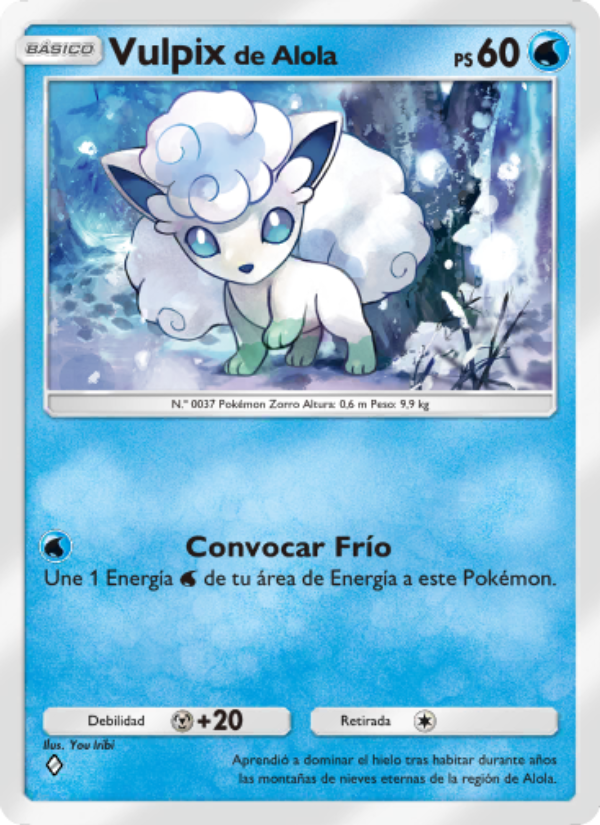 Vulpixde Alola 040 — Guardianes Celestiales (Spanish Pokémon TCG card)