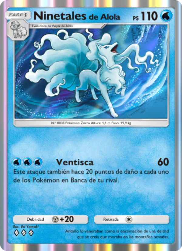 Ninetalesde Alola 041 — Guardianes Celestiales (Spanish Pokémon TCG card)