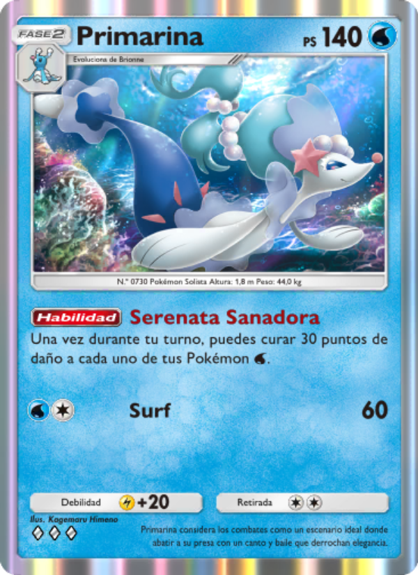 Primarina 048 — Guardianes Celestiales (Spanish Pokémon TCG card)