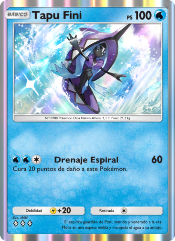 Tapu Fini 056 — Guardianes Celestiales (Spanish Pokémon TCG card)
