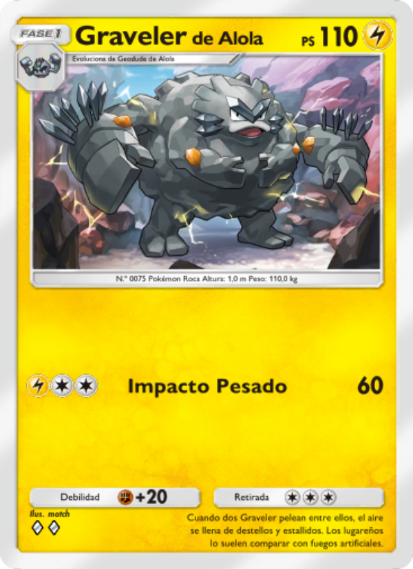 Gravelerde Alola 060 — Guardianes Celestiales (Spanish Pokémon TCG card)