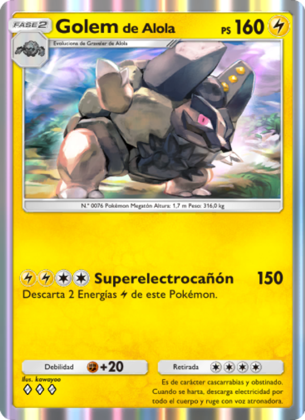Golemde Alola 061 — Guardianes Celestiales (Spanish Pokémon TCG card)