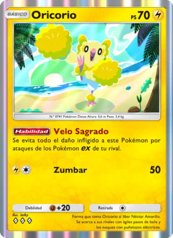 Oricorio 066 — Guardianes Celestiales (Spanish Pokémon TCG card)