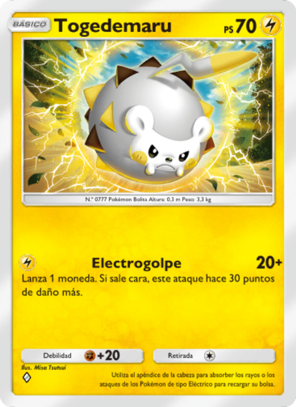 Togedemaru 067 — Guardianes Celestiales (Spanish Pokémon TCG card)