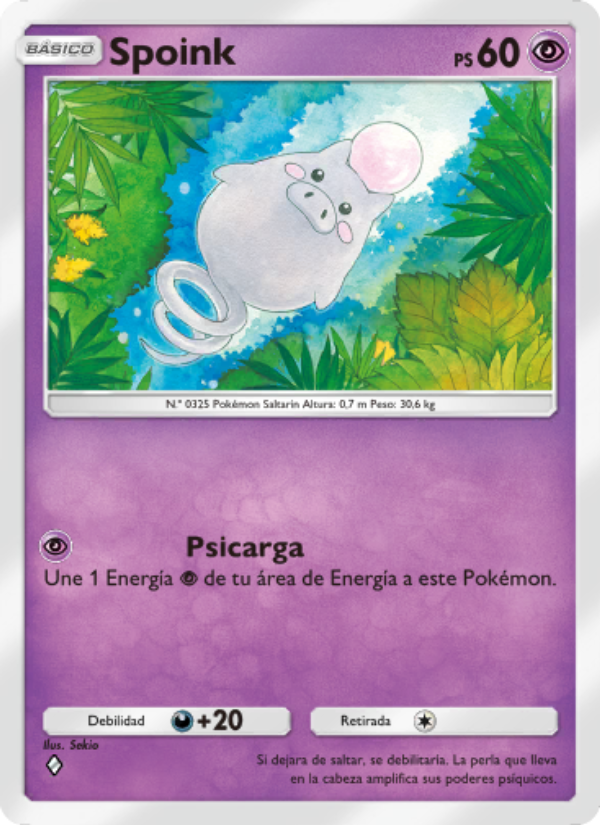 Spoink 071 — Guardianes Celestiales (Spanish Pokémon TCG card)