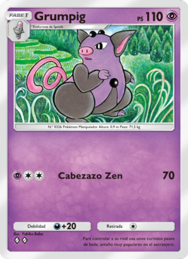 Grumpig 072 — Guardianes Celestiales (Spanish Pokémon TCG card)