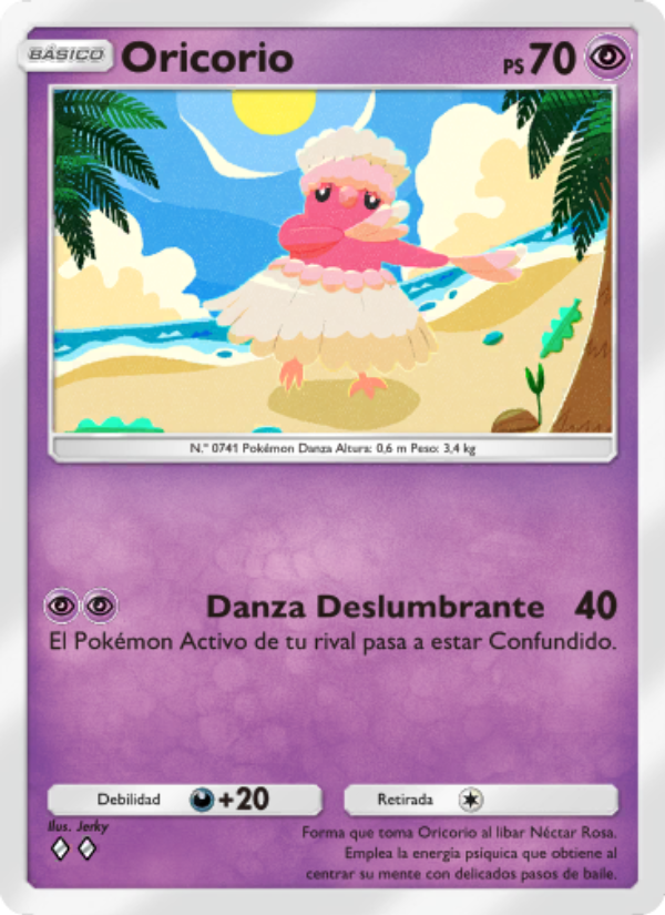 Oricorio 076 — Guardianes Celestiales (Spanish Pokémon TCG card)