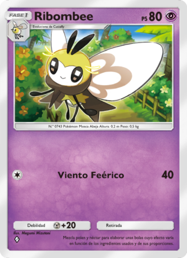 Ribombee 079 — Guardianes Celestiales (Spanish Pokémon TCG card)