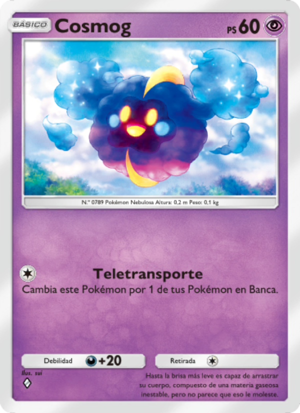 Cosmog 085 — Guardianes Celestiales (Spanish Pokémon TCG card)