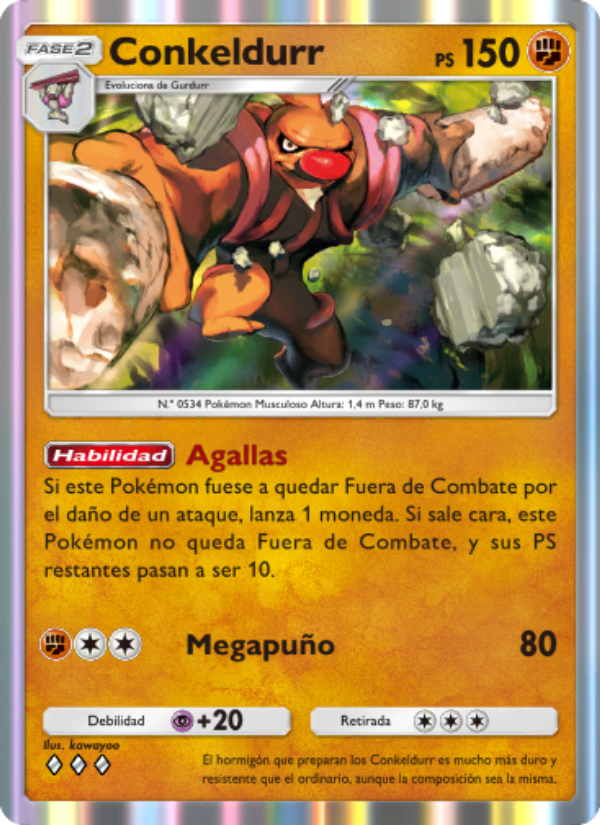Conkeldurr 096 — Guardianes Celestiales (Spanish Pokémon TCG card)