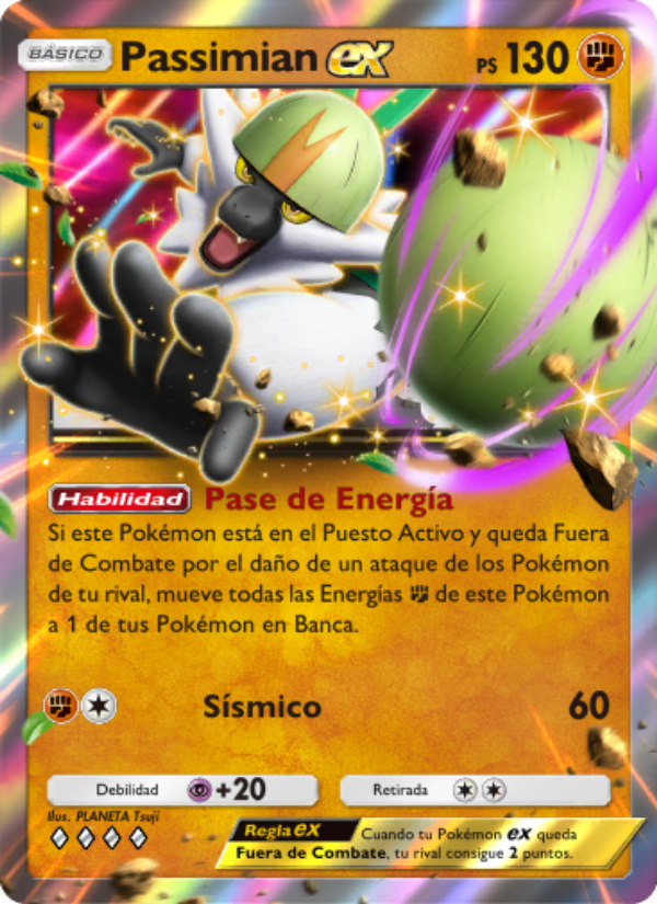 Passimian ex 104 — Guardianes Celestiales (Spanish Pokémon TCG card)