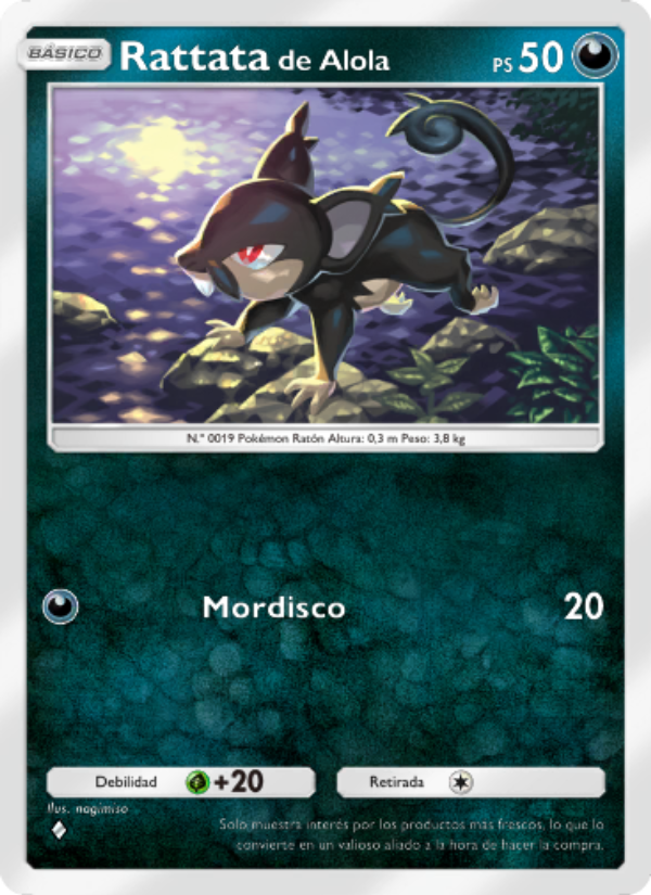 Rattatade Alola 106 — Guardianes Celestiales (Spanish Pokémon TCG card)