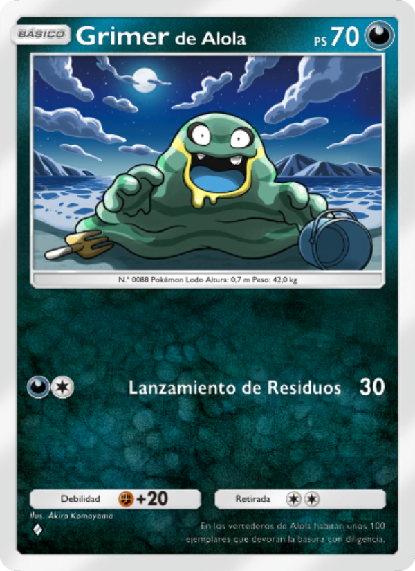 Grimerde Alola 110 — Guardianes Celestiales (Spanish Pokémon TCG card)