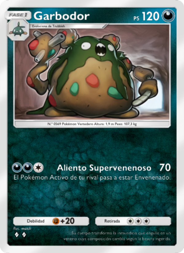 Garbodor 114 — Guardianes Celestiales (Spanish Pokémon TCG card)