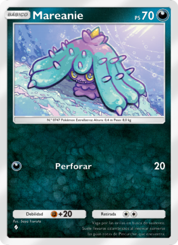 Mareanie 115 — Guardianes Celestiales (Spanish Pokémon TCG card)