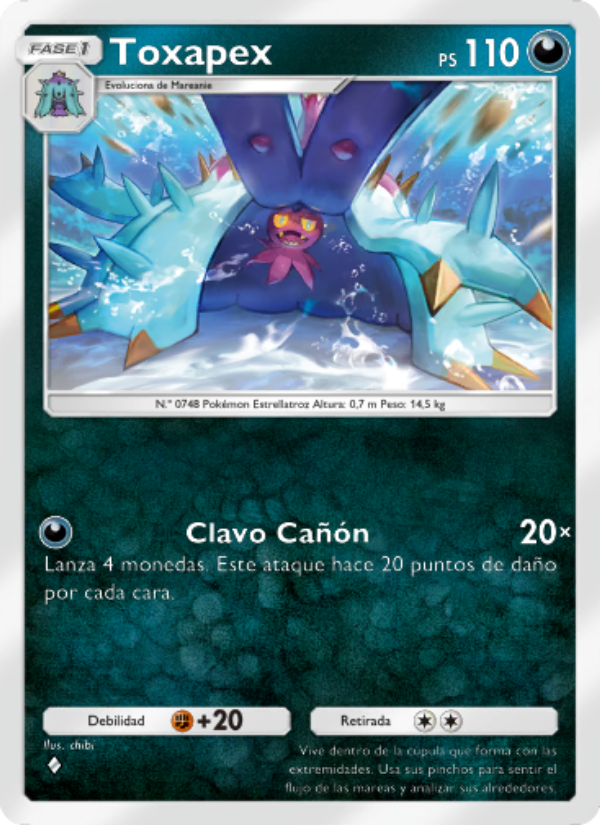 Toxapex 116 — Guardianes Celestiales (Spanish Pokémon TCG card)