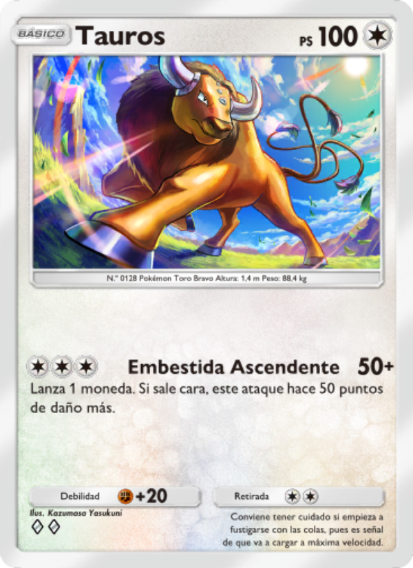 Tauros 128 — Guardianes Celestiales (Spanish Pokémon TCG card)