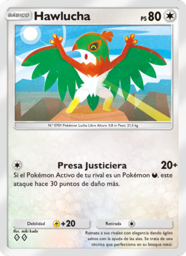 Hawlucha 132 — Guardianes Celestiales (Spanish Pokémon TCG card)