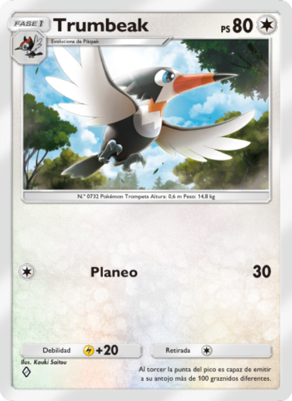 Trumbeak 134 — Guardianes Celestiales (Spanish Pokémon TCG card)