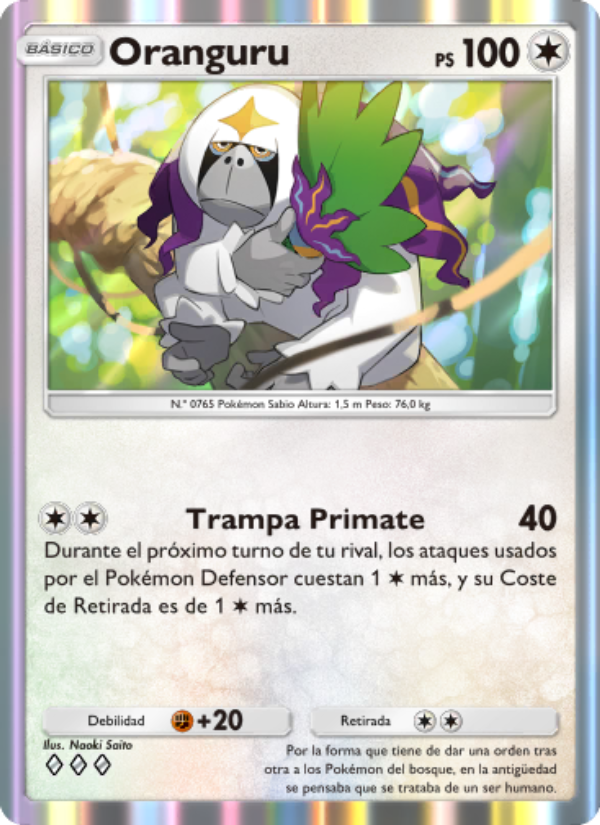 Oranguru 140 — Guardianes Celestiales (Spanish Pokémon TCG card)