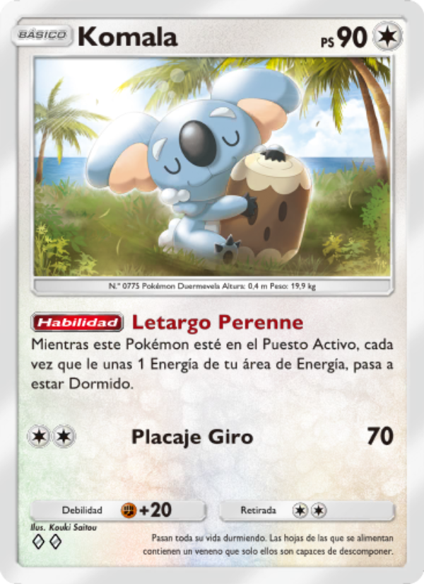 Komala 141 — Guardianes Celestiales (Spanish Pokémon TCG card)
