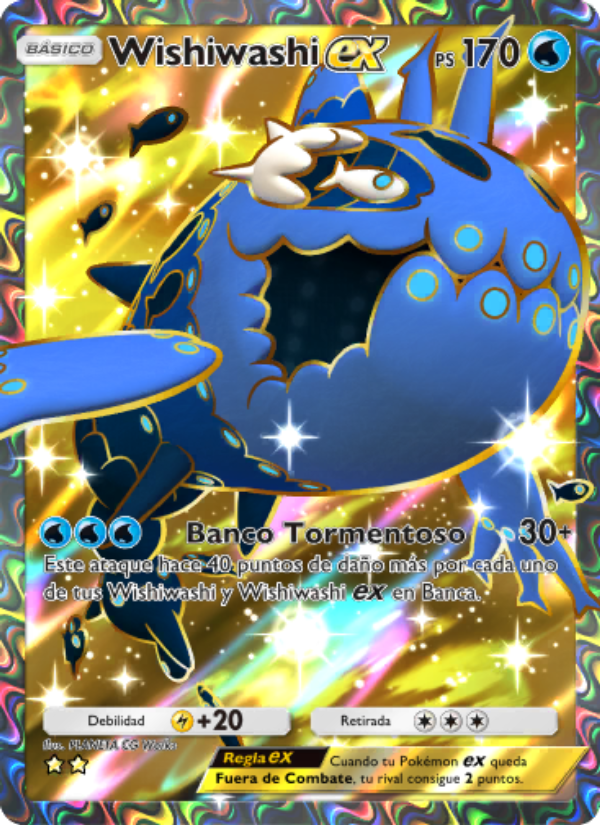 Wishiwashi ex 184 — Guardianes Celestiales (Spanish Pokémon TCG card)
