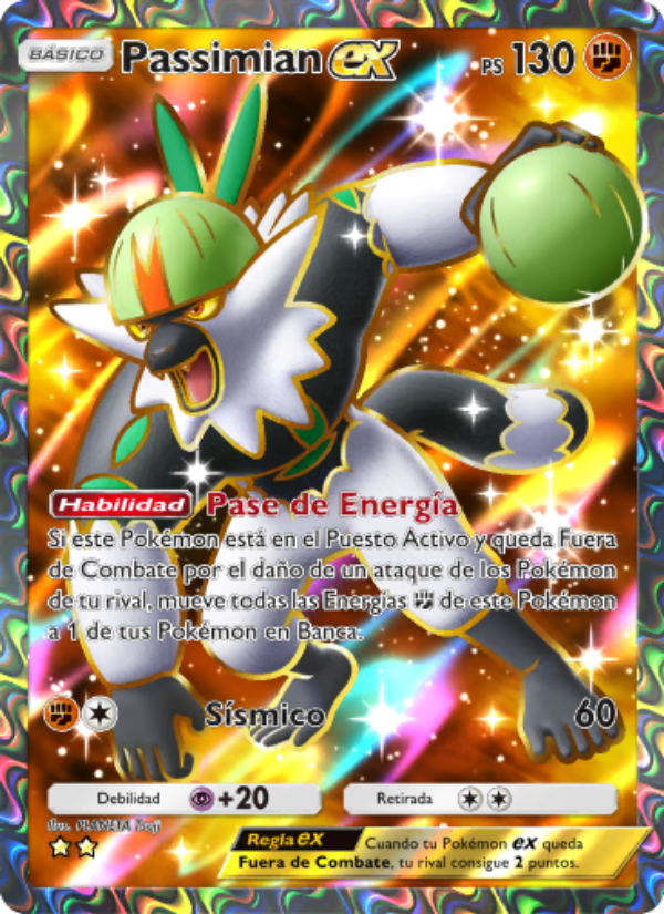 Passimian ex 187 — Guardianes Celestiales (Spanish Pokémon TCG card)