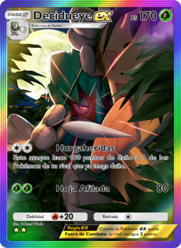 Decidueye ex 198 — Guardianes Celestiales (Spanish Pokémon TCG card)
