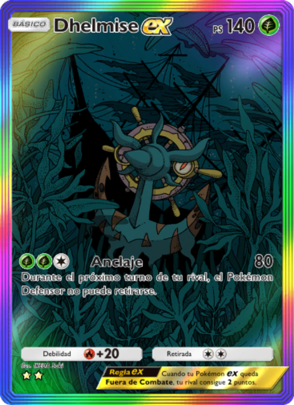 Dhelmise ex 199 — Guardianes Celestiales (Spanish Pokémon TCG card)