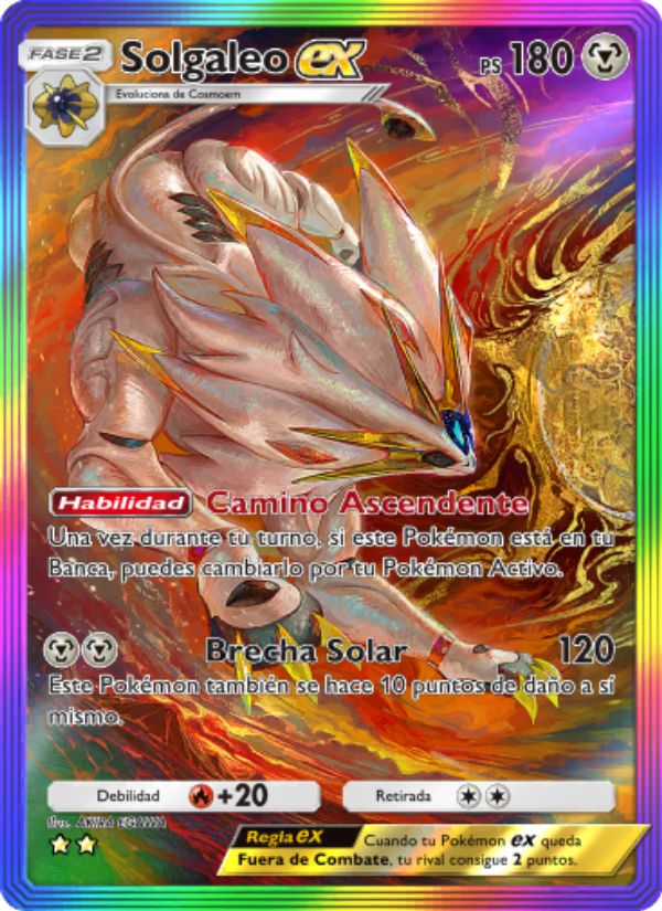 Solgaleo ex 207 — Guardianes Celestiales (Spanish Pokémon TCG card)