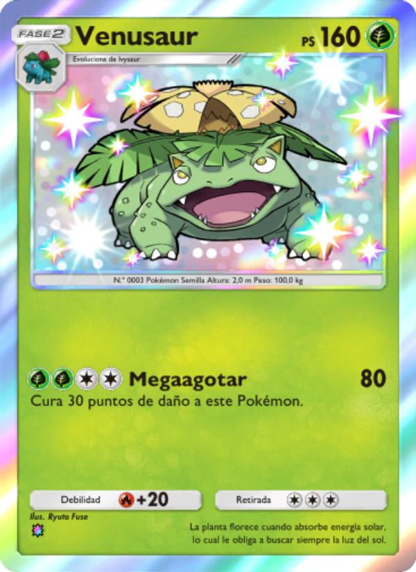 Venusaur 212 — Guardianes Celestiales (Spanish Pokémon TCG card)