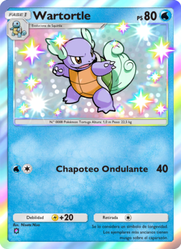 Wartortle 216 — Guardianes Celestiales (Spanish Pokémon TCG card)