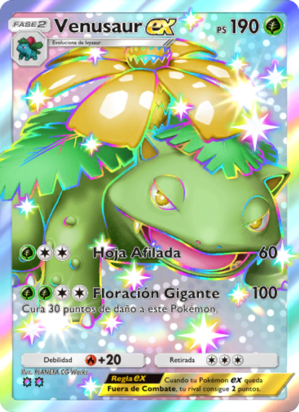 Venusaur ex 230 — Guardianes Celestiales (Spanish Pokémon TCG card)