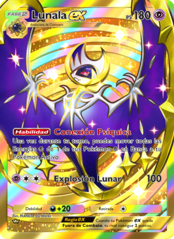 Lunala ex 238 — Guardianes Celestiales (Spanish Pokémon TCG card)