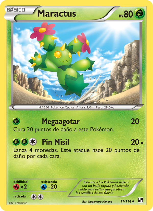 Maractus 11 — Negro y Blanco (Spanish Pokémon TCG card)