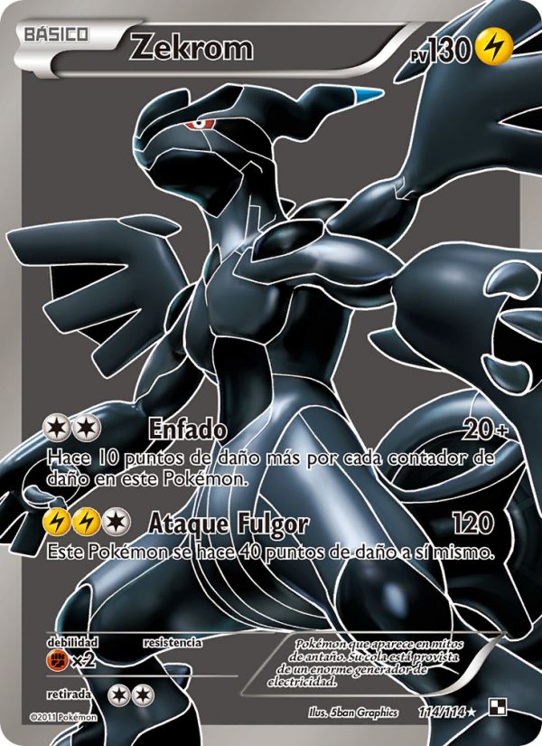 Zekrom 114 — Negro y Blanco (Spanish Pokémon TCG card)