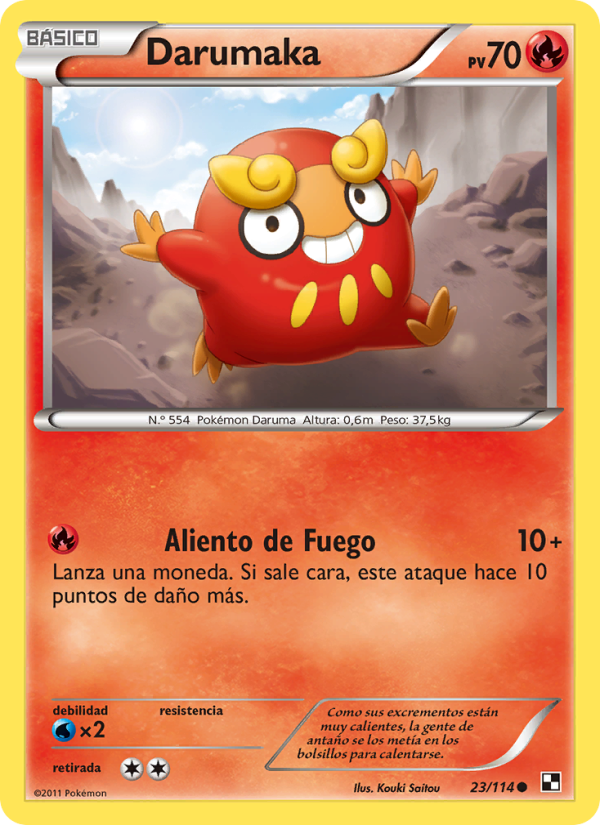 Darumaka 23 — Negro y Blanco (Spanish Pokémon TCG card)