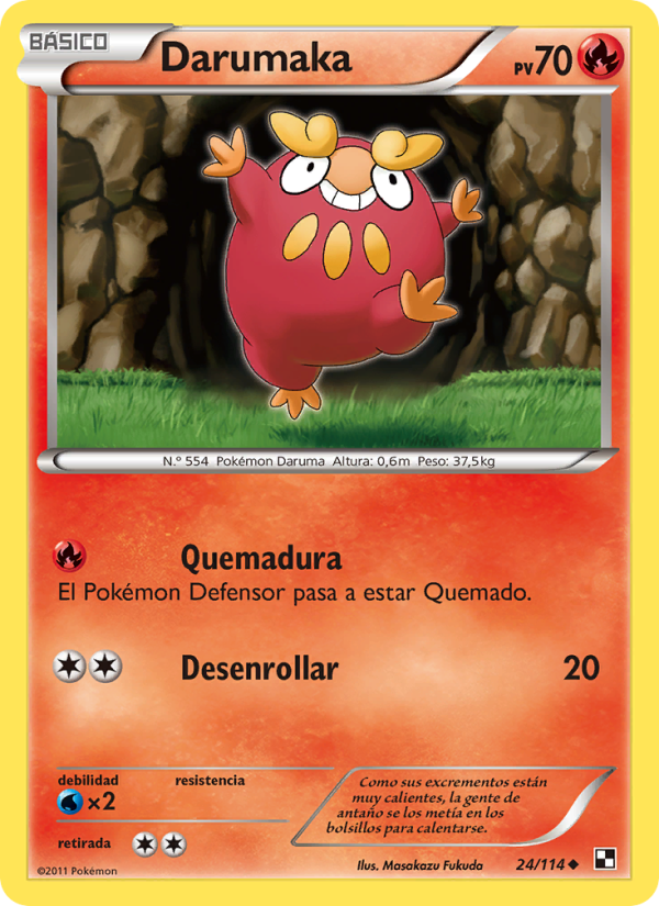 Darumaka 24 — Negro y Blanco (Spanish Pokémon TCG card)