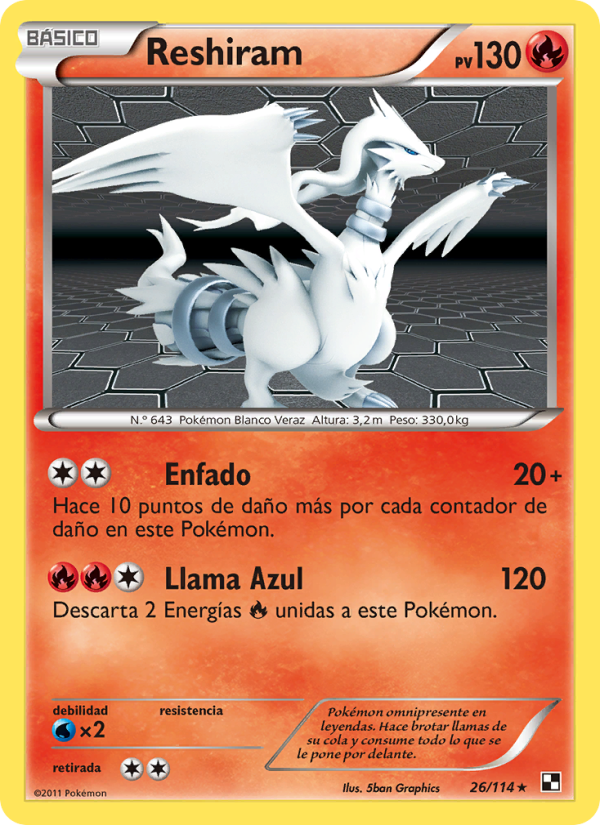 Reshiram 26 — Negro y Blanco (Spanish Pokémon TCG card)
