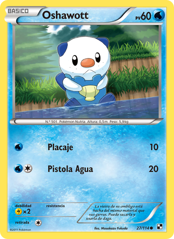 Oshawott 27 — Negro y Blanco (Spanish Pokémon TCG card)