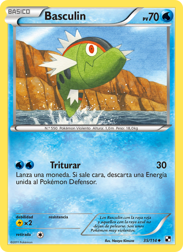Basculin 35 — Negro y Blanco (Spanish Pokémon TCG card)
