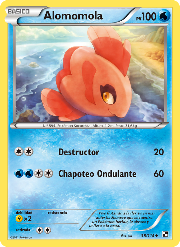 Alomomola 38 — Negro y Blanco (Spanish Pokémon TCG card)