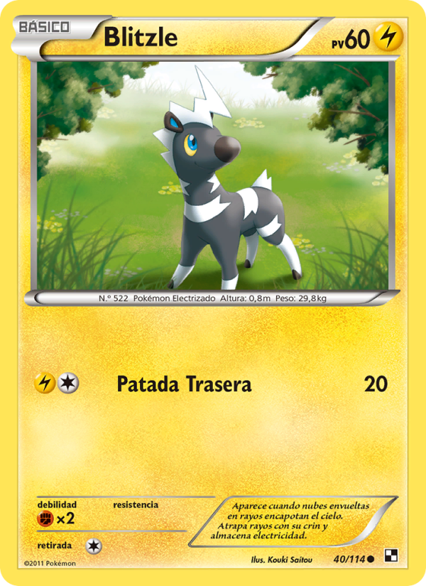 Blitzle 40 — Negro y Blanco (Spanish Pokémon TCG card)