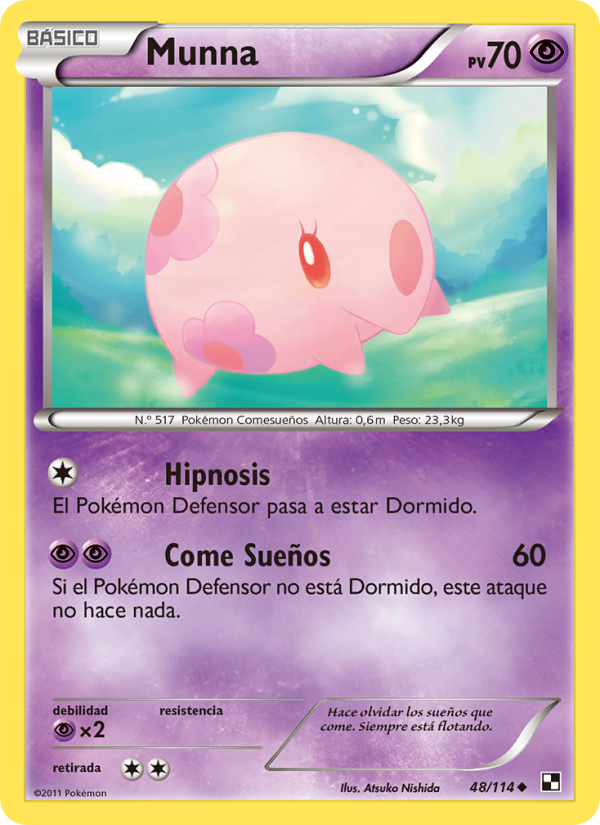 Munna 48 — Negro y Blanco (Spanish Pokémon TCG card)